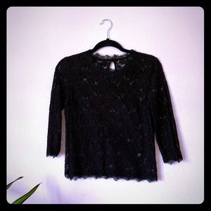 Classy Black Lace Blouse - Talbots